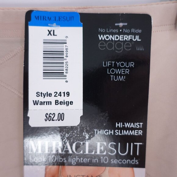 NEW Miraclesuit Instant Tummy Tuck Extra Firm High-Waist Thigh Slimmer Beige Sze - Picture 4 of 5